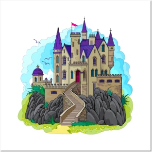 Fantasy gothic medieval fortress. Posters and Art